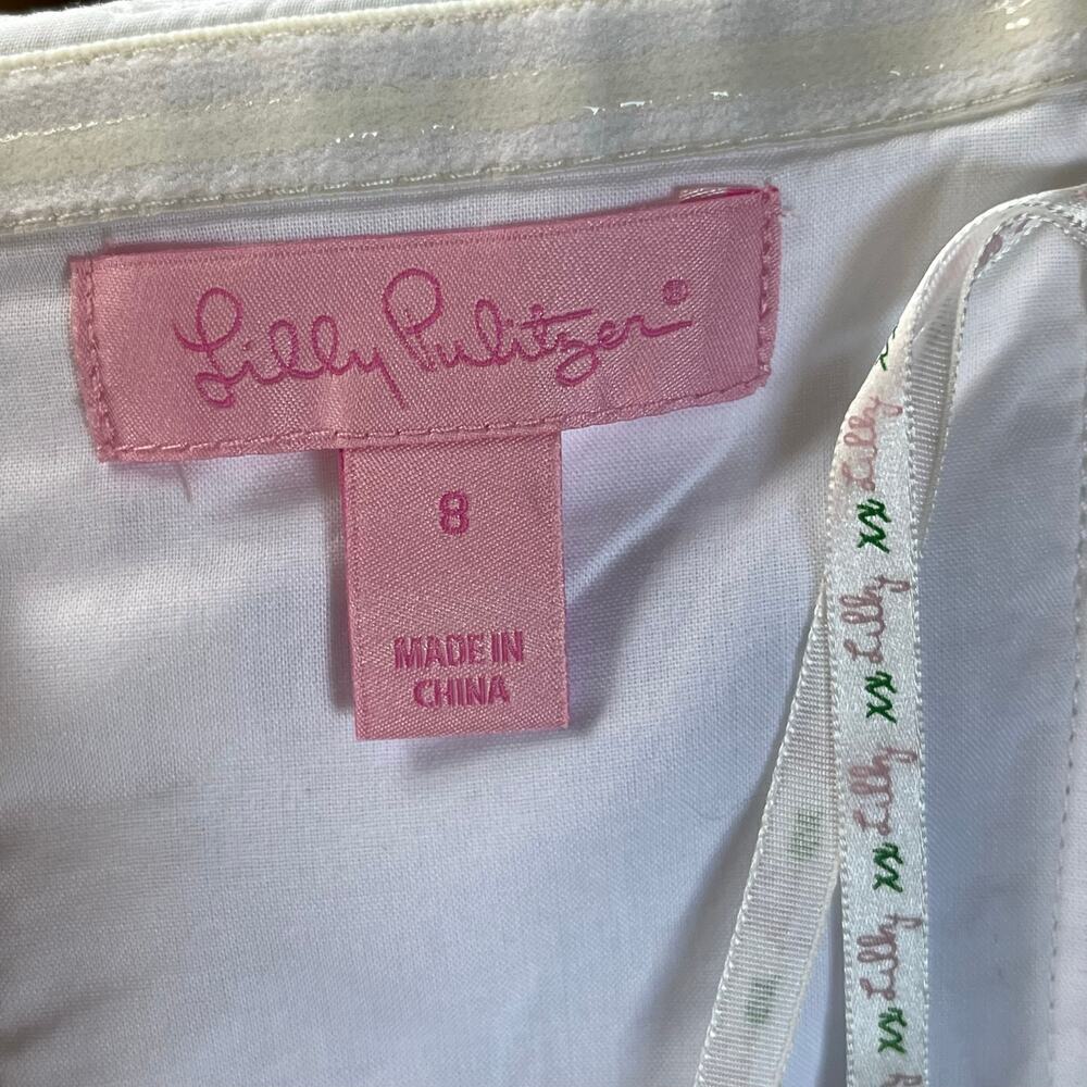 Lilly Pulitzer Women's Bowen Dress Blue & White Strapless Size 8 - Picture 9 of 11
